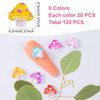 CHANZET 120pcs Cute 3D Mushroom Nail Charms, Cute Nail Glitter Charm for Nails Art, Kawaii Resin Nail Art Decorations Rhinestones Glitter Ornaments Gems for Acrylic Nail DIY Craft Design Manicure