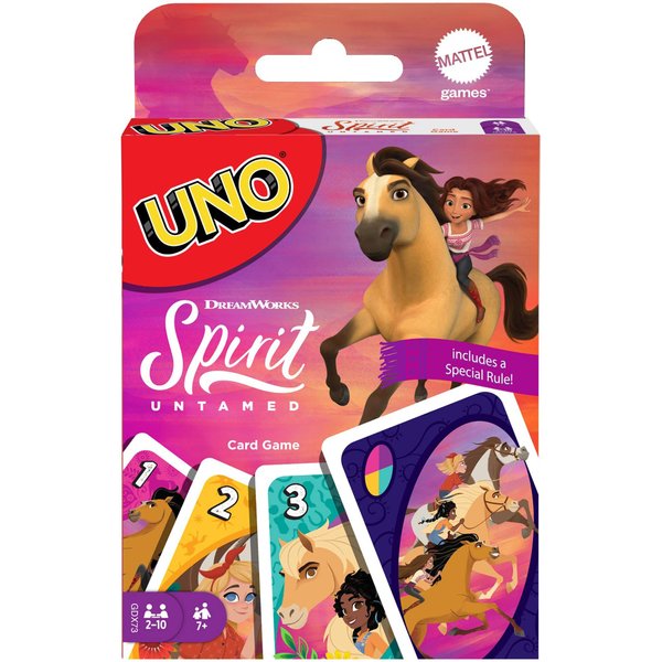 Mattel Games UNO DreamWorks Spirit Untamed Matching Card Game Featuring 112 Cards with Movie-Themed Graphics, Game Night, Kids Toy Ages 7 Years & Older