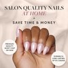 Glamnetic Press On Nails - First Kiss | Short Almond Neutral Pink Nails with a Glaze Finish | 15 Sizes - 30 Nail Kit with Glue