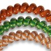 TELETIES - Small Spiral Hair Coils - Sports Collection - Ponytail Holder Hair Ties for Women - Phone Cord Hair Ties - Strong Grip, No Rip, Water Resistant, No Crease - 3 pack - Football