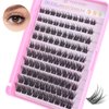 Lash Clusters 100PCS Cluster Lashes Wispy Fluffy D Curl Super Thin Band Eyelash Cluster Natural Volume Reusable DIY Eyelash Extensions at Home (10-16mm Mix)