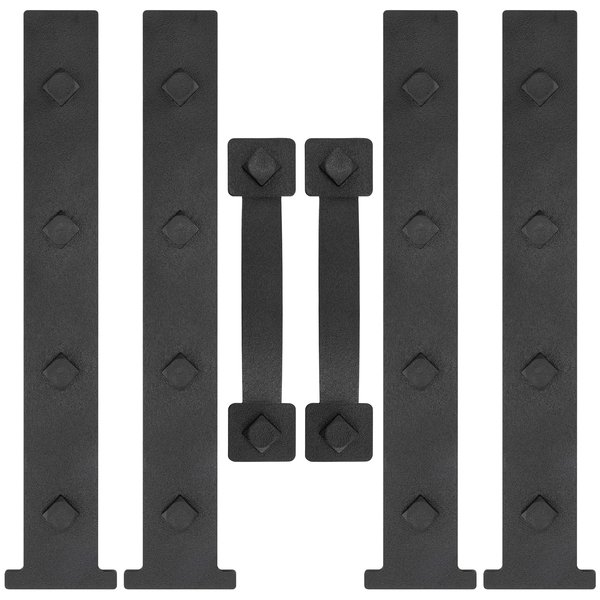 Magnetic Decorative Garage Door Hinges Hardware Kit Attractive Curb Appeal Faux Hinges Handles Decor Hardware 1 Carriage Door Accents 4 Hinges + 2 Handles Black