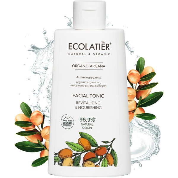 Facial Toner Revitalizing & Nourishing with Organic Argan Oil – Hydrating, Anti-Aging, Vegan, 98% Natural, Moisturizing for Women, Men, Oily Skin - 8.5 Fl Oz / 250ml