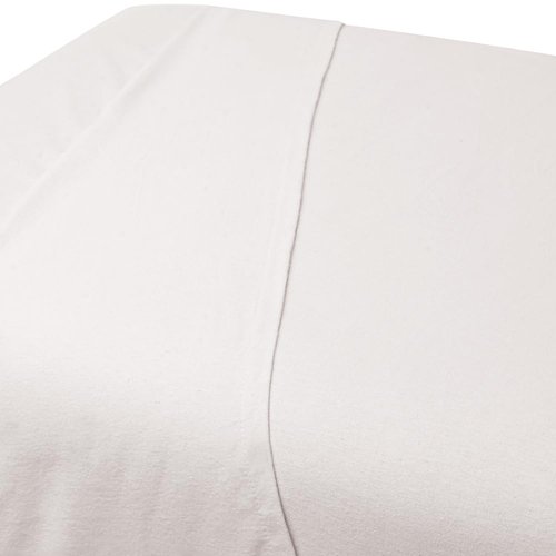 ForPro Premium Flannel Flat Sheet – Wrinkle-Resistant Massage Sheet - White