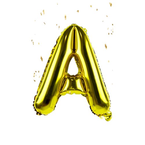 Gold Letter “A” Balloons 16 Inch, Mylar Foil Letter Alphabet, Hanging, Reusable for girls boys adults Birthday,Surprise,Wedding, Celebration, Sports Party Event Decoration Supplies
