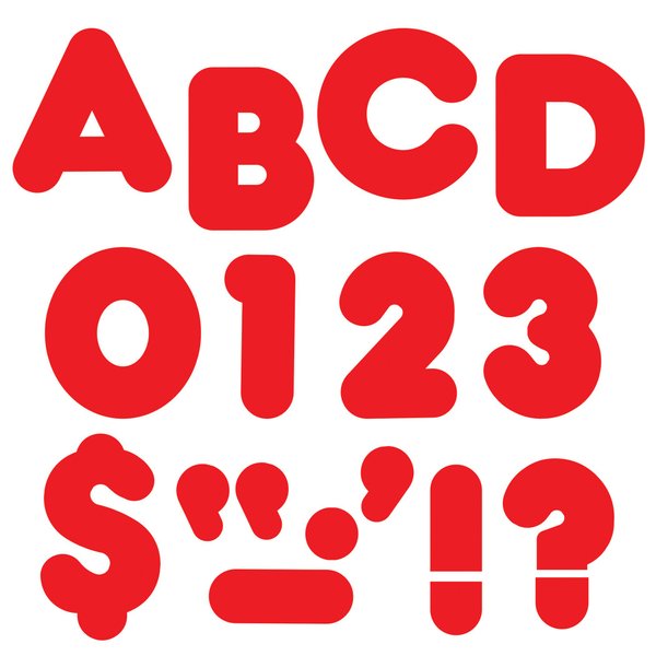 Red 4-Inch Casual Uppercase Ready Letters®