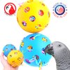 Bonka Bird Toys 2404 Pk2 Huge Stuffed 3.50" Balls, Parrot Foot Talon Chew Craft Part Cage Toy, Conure, Amazon, African Grey, and Similar