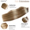 Remy Human Hair Clip in Extensions, Ash Brown Mixed Platinum Blonde Clip in Hair Extensions Real Human Hair,14 Inch 70G 7 Pcs Double Weft Hair Extensions Real Human Hair Clip ins for Women