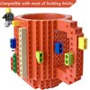Tmango Build-on Brick Mug with 3 Pack of Character Blocks, DIY Building Blocks Coffee Mug, Puzzle Cup for Creative Kids, Men or Women Xmas Birthday Gift (Red)
