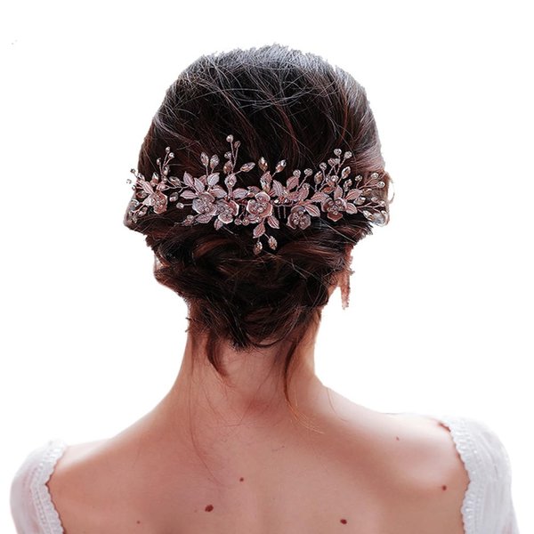 Handmade Flower Hair Comb Hair Pins Hair Sticks Wedding Hair Comb Bridal Hair Accessories Hair Clips Comb For Brides and Bridesmaids