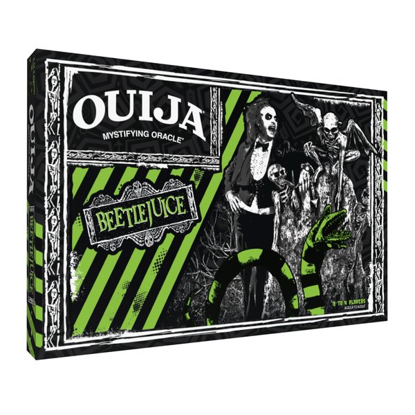 Ouija: Beetlejuice, Inspired by Tim Burton’s Cult Classic Movie, Collectible Classic Ouija Board Game with Green Planchette, Officially Licensed Collectible and Merchandise, 2-4 Players, Ages 8+