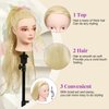Neverland Beauty Mannequin Head with 50% Real Human Hair, 24 Inch Makeup Cosmetology Manikin Practice Head with Hair, Braiding Hairdressing Doll Head for Hair Styling with False Eyelashes