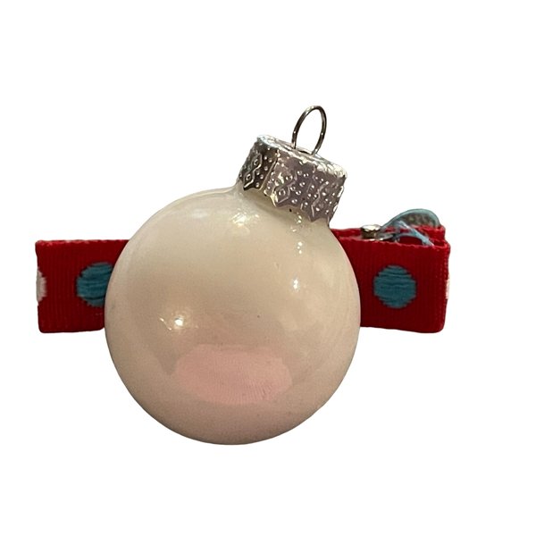 Ornament Hair Clip, Christmas Hair Accessories, Holiday Hair Clip (plain white)
