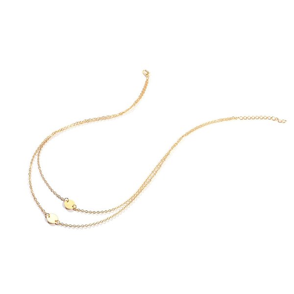 Aneneiceera Boho Layered Sequins Pendant Necklace Coin Necklace Gold Necklace Disc Pendant Necklace Chain Circle Necklace Jewelry for Women and Girls