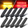 Partsam 10Pcs 3.8" Smoked Thin line Trailer Led Side Marker Clearance Lights, 6 LED Surface Mount Amber/Red marker lights for Utility Trailer Truck RV