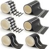 dspitwod Play Road Tape for Toy Cars Trains 6-Pack Black Car Track Tape, Parking Spot Stick to Floors and Table Flat Surface,No Residue, for Kids Gift (TAPE6)