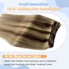 24Inch Long Hand Tied Weft Hair Extensions Real Human Hair Sew in Hair Bundles Ombre Dark Brown Fading to Blonde Hand Tied Sew in Hair Extensions #24 Honey Blonde Highlight Remy Hair Bundles 120G