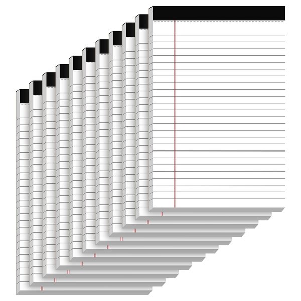 10 Pack of Legal Pad Writing Pads 5" x 8" Notepad 80gsm Recycled Paper Small Legal Pads 25 Lines Note Pads Perforated Legal Pads 30 Sheets Double-Sided Printing Legal Pads for School, College, Office