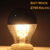 KarlunKoy Half Chrome Light Bulb Dimmable 6W (60W Equivalent) A19 A Shape Decorative LED Edison Bulb Silver Mirror Reflected Light 2700K Warm White E26 Base Pack of 2
