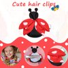 Hair Clips Red Ladybug Bows Cute Hair Clip Non-slip Hair Barrettes Lovely Grosgrain Ribbon Hairpin Animal Barrettes Hair Accessories for Toddler Baby Toddler Girls Kids Teens Women Decoration 2PCS