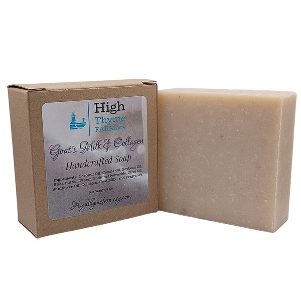 Goat's Milk & Collagen Soap - 5 Ounce Handcrafted Goat Milk Soap Bar - Lightly Scented Goats Milk Soap with Collagen - Gentle Goat's Milk Soap for Your Whole Body
