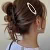 Yzurbu 4pcs Big Hair Clips, Oval Snap Hair Barrettes French Hair Accessories for Thin & Thick Hair