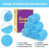 Self grip hair roller set 36 pcs,Heatless hair curlers,Hair rollers with hair roller clips and comb,Salon hairdressing curlers,DIY Hair Styles, Sungenol 3 Sizes Blue Hair Rollers in 1 set
