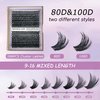 Eyelash Extension Kit 320pcs Lash Clusters Fluffy D Curl 9-16mm Mix 80D+100D Individual Lashes with Lash Bond and Seal and Remover Lash Applicator for Lash Extension Beginners by MOMOLASH