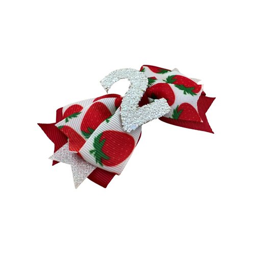 Girls 2nd Birthday Strawberry Two Sweet Hair Bow - by Inspired Bows