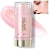 HOSAILY Jelly Highlighter Stick, Natural Brighten Shimmer Light Cream Luminizer, Silky Smooth Long-lasting Glowing Soft Cream Highlighter for Face Cheekbone Body Glitter Illuminator Makeup03#