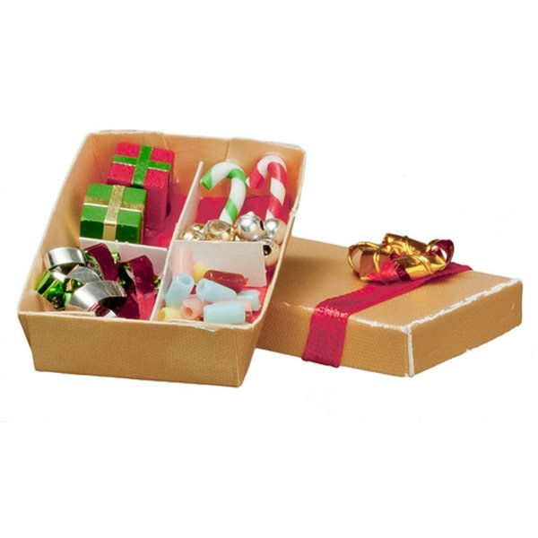 Dolls House Box of Christmas Decorations Tree Ornaments 1:12 Scale Accessory