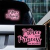 Iprokiu High Intensity Reflective Prince and Princess on Board Sticker for Car Waterproof Baby on Board Car Bumper Window Decal Reflective Safety Sign Kids on Board Car Sticker (Pink)