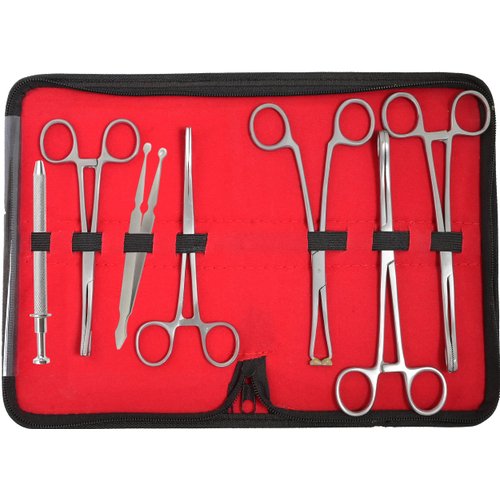 AAProTools 7 Pieces Body Piercing Instruments Kit Tools Penington, Sponge, Septum Forceps, 4 Prong Ball Grabber & Bead Tweezer DS-1591