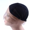 YANTAISIYU Lace Front Wig Cap for Making Wigs with Adjustable Strap Glueless Weaving Cap Wig Caps Swiss Lace Hairnet (Black S 21inch)