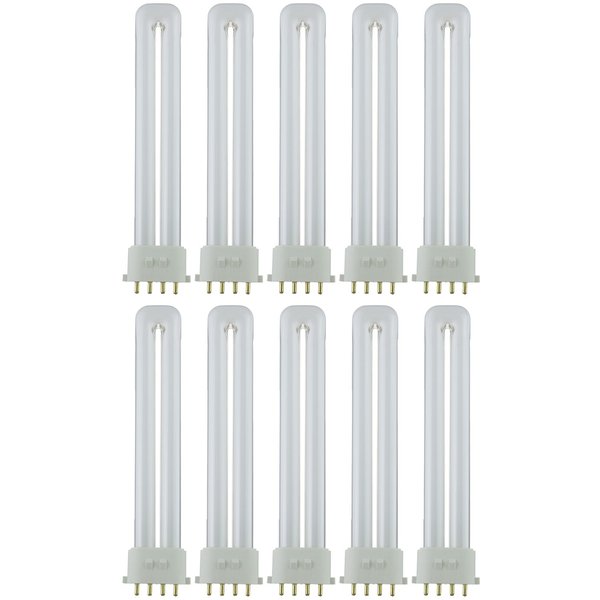 Sunlite PL13/E/SP30K/10PK 4-Pin Fluorescent 13W 3000K Warm White U Shaped PL CFL Twin Tube Plugin Light Bulbs with 2GX7 Base (10 Pack)