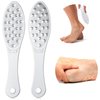 2 Pcs Stainless Steel Foot Scraper Metal Foot File Double Sided Foot File Callus Remover Professional Foot Rasp Scrubber for Wet or Dry Skin Easy to Clean Pedicure Tool Heel (Silver)