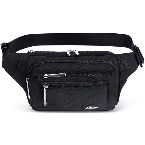 Waist Pack Bag Fanny Pack for Men&Women Hip Bum Bag with Adjustable Strap for Outdoors Workout Traveling Casual Running Hiking Cycling (New Black)