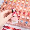 100 Pcs Round Glass False Nail Art Display Tips Transparent False Nail Tips for Nail Color Display with 100 Pcs Round Nail Crystal Double-Sided Adhesive