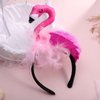 Didiseaon Flamingo Headband for Women Hawaii Flamingo Headdress Cute Flamingo Hair Hoop for Carnival Tropical Summer Beach Party Supplies