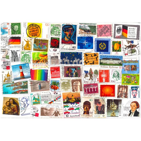 1000 Stamps from Germany (East, WEST, Federal) Mixed Philately Used Postage Stamps Off Paper