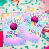 Tie Dye Bowling Birthday Invitations, Let's Strike Up Some Fun Birthday Party Invites For Kids Adults Birthday Party And Events Supplies, 20 Fill-In Invites Cards With Matching Envelopes（YQK-B11）
