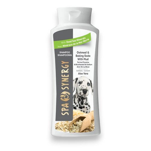 Spa Synergy Pet Dog Shampoo Mud and Natural Dead Sea Mineral Rich, Aloe Vera & Vitamin-E, Soothing Dry & Itchy Skin, Soften & Shiny Coat, Moisturizing - Oatmeal & Baking Soda - (1) Bottle 16.5 FL OZ