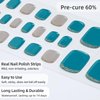 DUKASOU Semi Cured Gel Toenail Strips, 26 PCS Gel Toenail Stickers for Any UV Lamps(Not Included), Gel Pedicure Strips for Women, Long Lasting Gel Nail Wraps(Ocean Green French)