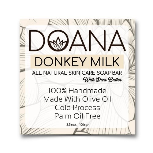 Donkey Milk Soap Bar - Now with SHEA BUTTER - With Olive Oil and Coconut Oil, Palm Oil Free (Pack of 1)