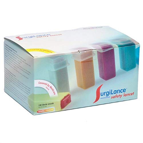 SurgiLance Needle Safety Lancet, 2.2mm, Orange, 100/Bx_AB