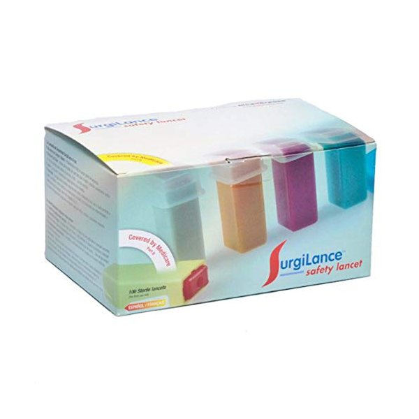 SurgiLance Needle Safety Lancet, 2.2mm, Orange, 100/Bx_AB
