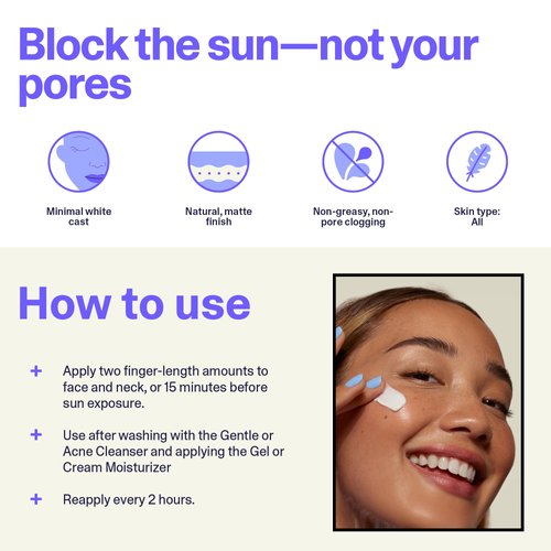 Curology Everyday Sunscreen for Face, SPF 30 Mineral Sunscreen Face Moisturizer with Zinc Oxide, Minimizes White Cast, Non-Greasy Finish, 2 fl oz