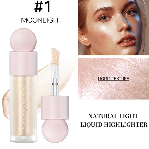 HWSHQY OO Liquid Highlighter Stick,Natural Face Luminizer Stick,Long Lasting Face Illuminator Highlight Stick,Waterproof Face Shimmer Stick,01