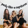 Party Like a Capricorn Banner, Big Capricorn Energy, Capricorn Season, 12 Zodiac Constellations Capricorn Birthday Party Decorations (Black)