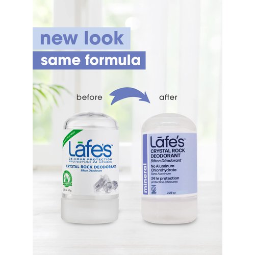 Lafe's Natural Deodorant | 5.5oz Unscented Crystal Rock Aluminum Free Natural Deodorant Stone | Plastic Free Packaging | Paraben Free & Baking Soda Free with 24-Hour Protection | 5.5 oz Unscented Stone
